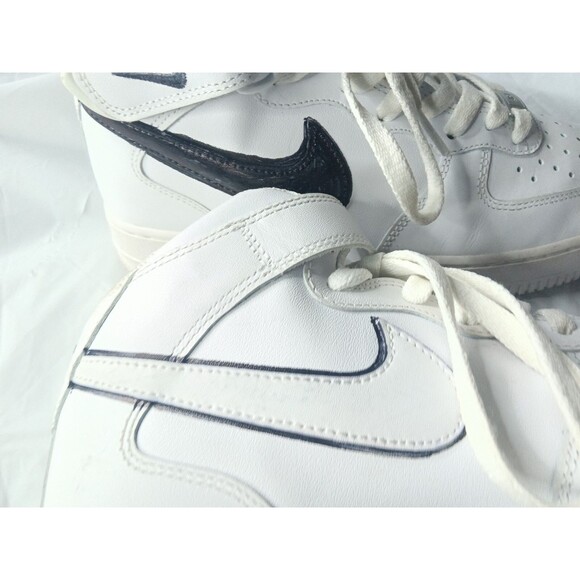 Nike Air Force 1 Mid \'07 Shoes Size 8  Men\'s  Custom Hand Painted Swoosh ! main image 5